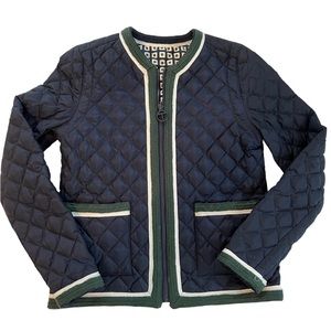 Tory Burch reversible quoted jacket with wool trim.